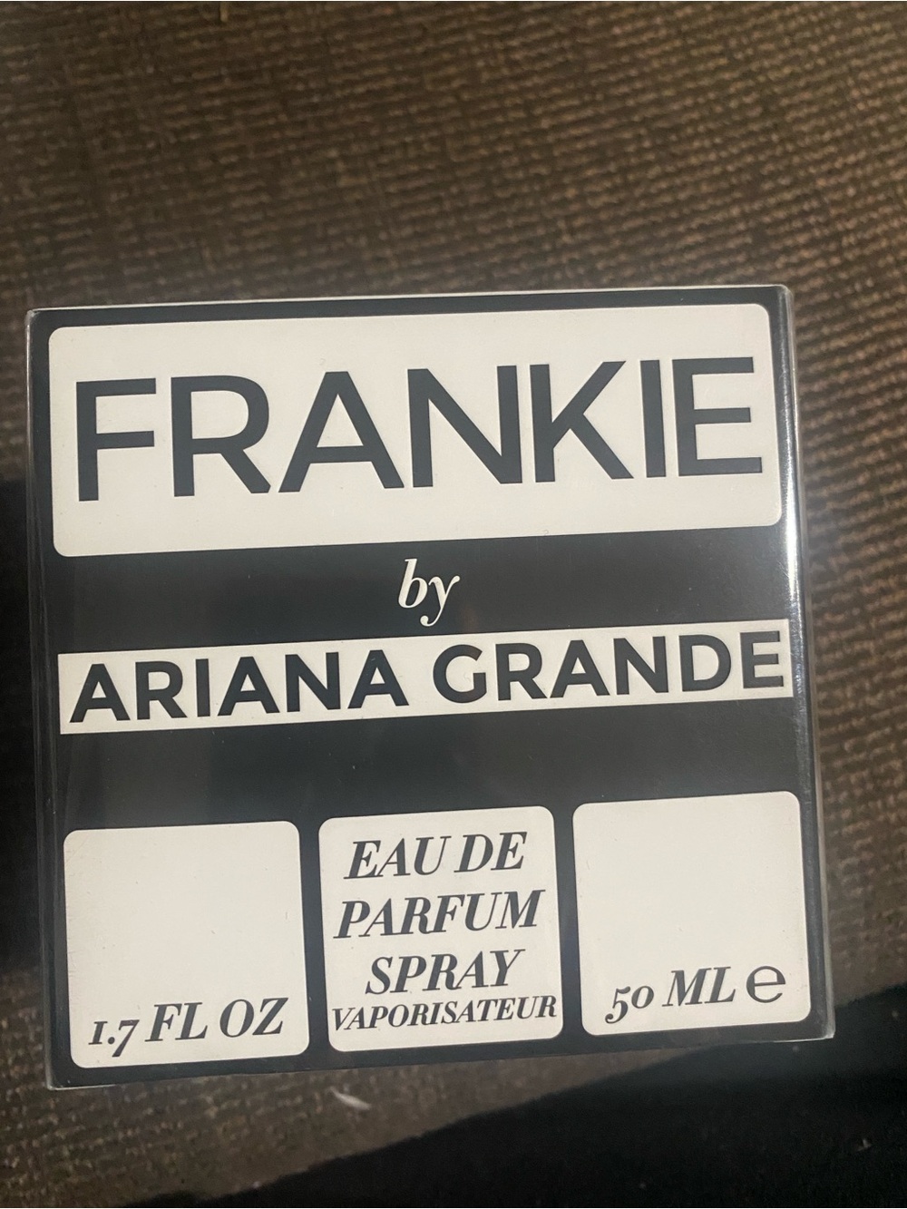 Ariana Grande Frankie Eau de Parfum Spray - Black & White Typographic Box